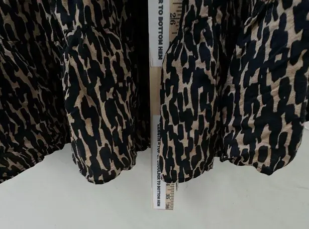 ZARA  || Bishop Sleeve Abstract Leopard Print Ruffled Dress