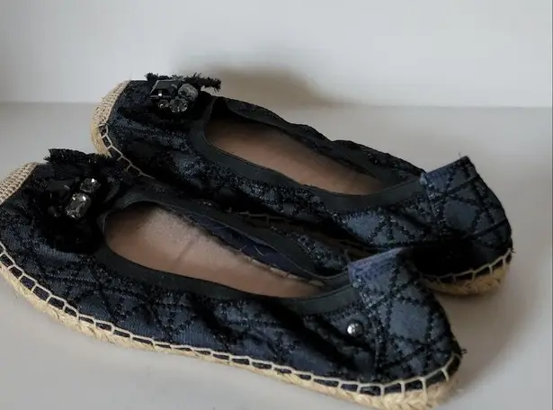 Simply Vera Vera Wang Ethel Blue Patterned Espadrille Flats Size 7½