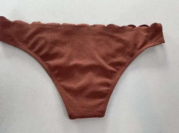 Topshop  Textured Scallop Bikini Swim Bottom Rust Brown US Size 8