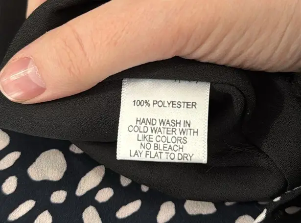 Gibson Sardinia Geo Print Black/Pink Ruffle Neck Halter Shift Dress Size S