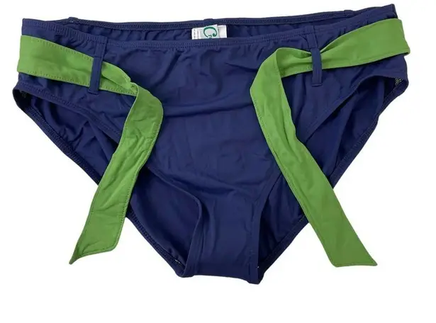 L.L.Bean NWT  Crescent Beach Blue and Green Belted Bikini Bottom Size 16