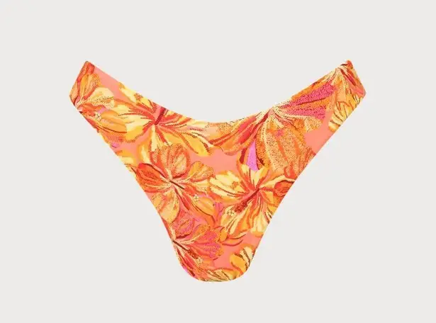 Berlook Orange Floral Cut Out Bikini Top and bottom 07 Size M