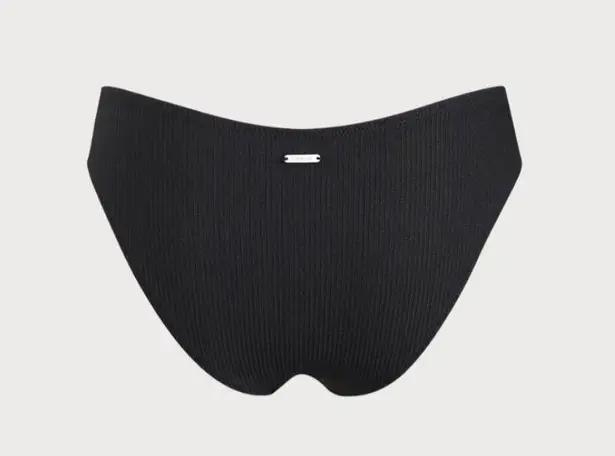 Berlook Black Ribbed Ruched Bikini Bottom ONLY 67 Size L
