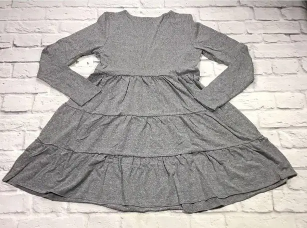 Nordstrom  BP Long Sleeve Knit Tiered Babydoll Dress Womens Size XS Heather Grey