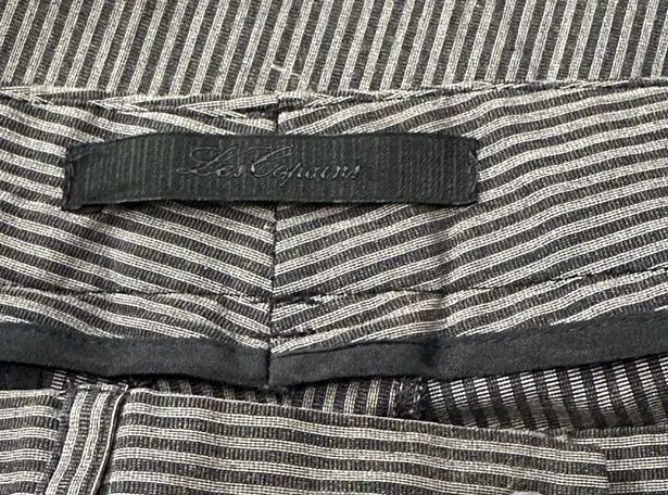 Les Copains Women’s Size 40 4 Gray Black Pinstriped Cigarette Trousers Pants