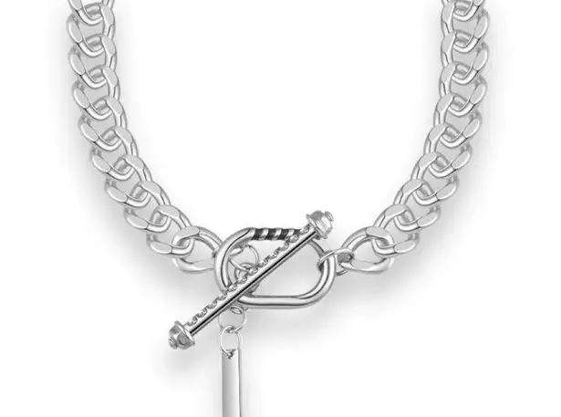 Link Chain Necklace for Men Women Streetwear Unisex Hip Hop Style Silver
