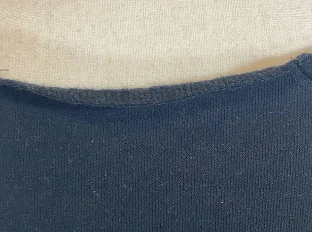 OTL Cropped Distressed Raw Hem Sweatshirt Black Size L