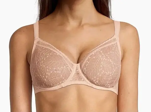 C2 Simone Pérèle C2 Simone Perele Comete Lace Underwire Bra Pinky Sand Size 36D Pink
