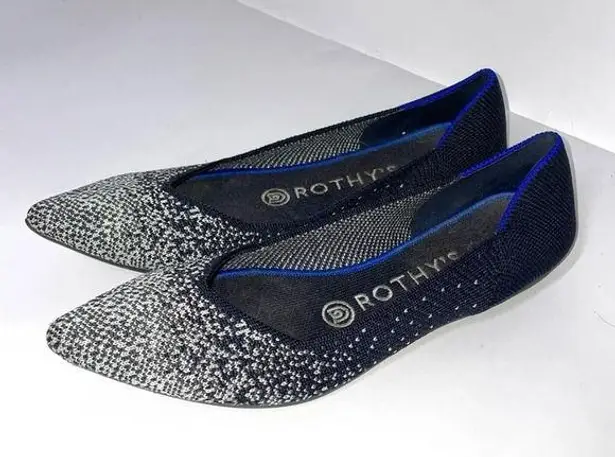 Rothy's Retired Limited Edition Slate Sparkly Metallic The Point Flats Size 7