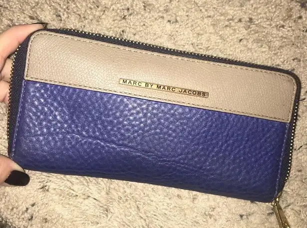 Marc by Marc Jacobs blue colorblock wallet