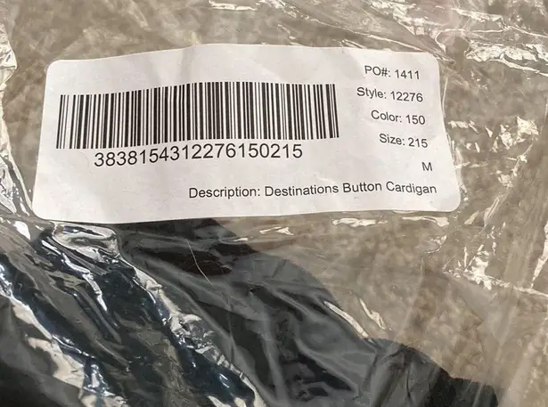 Coldwater Creek NEW Destinations Button Cardigan Black Size Medium Sleek NIB