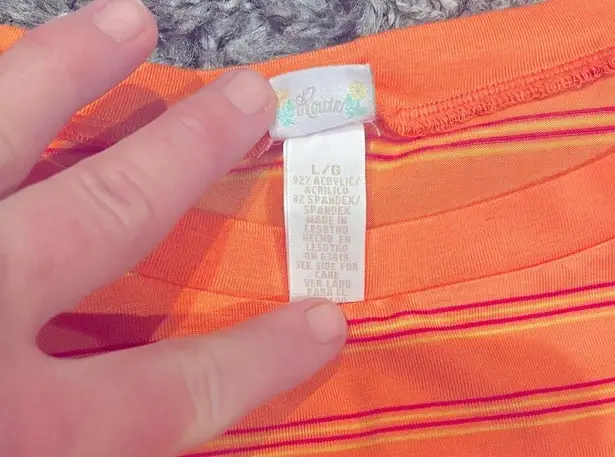 Route 66 T Shirt Top Size Large Cap Sleeves Orange Stripes Short Sleeves Lightweight