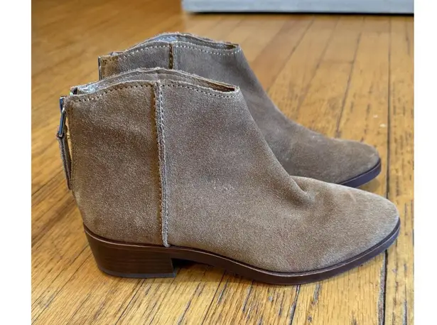 Dolce Vita Boots Womens Size 6 Suede Ankle Zip Tucker Saddle Block Heel Shoes Brown