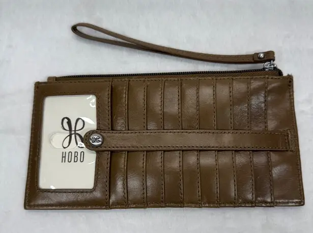 Hobo Leather Wallet Wristlet Brown Card Holder Organizer Clutch Small