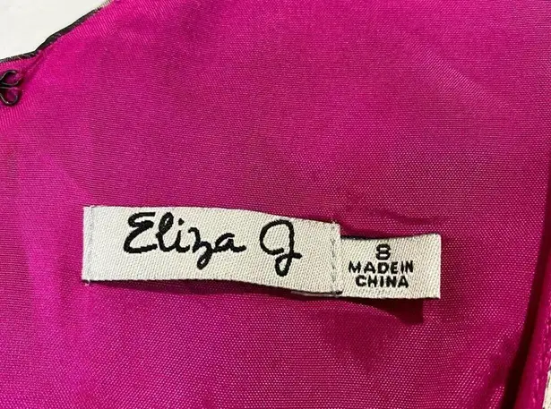 Eliza J . Women’s Cocktail Dress Pockets Floral Printed Gray Black Size 8 EUC