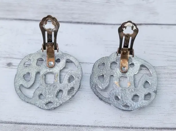 Vintage Clip On Earrings Large Silver Tone Celtic Knot Pewter?