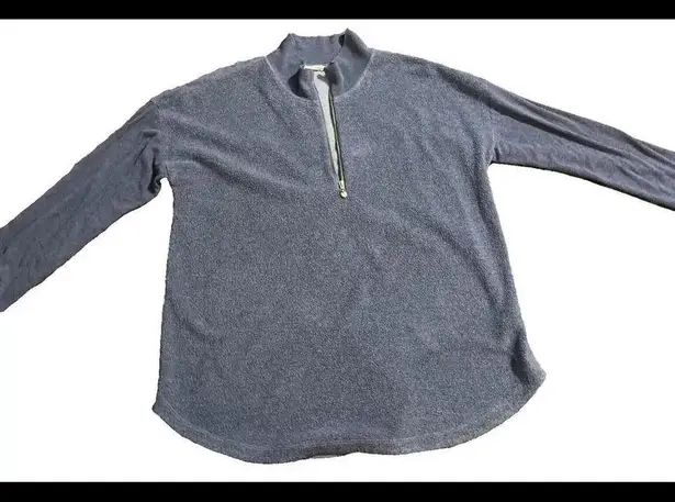 Soft Surroundings Soft Surrounds Quarter Zip Cotton Blended Fleece Outdoor Pullover Sweater Large