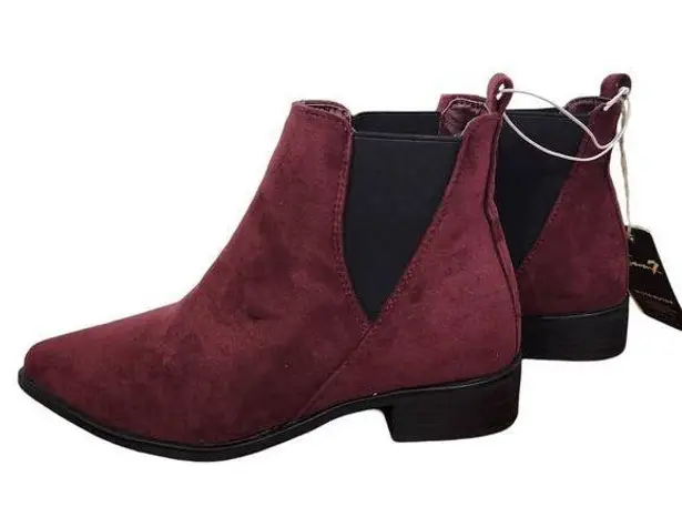 Seven7 Oxblood Manhattan Micro Suede Boot Size 6 NWT Ankle Bootie