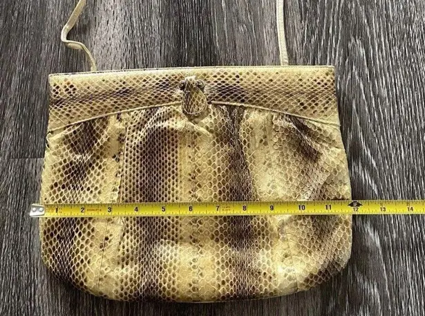 Vintage Pico Bello Genuine Boa Snake Skin Leather Shoulder Crossbody Purse Bag Brown