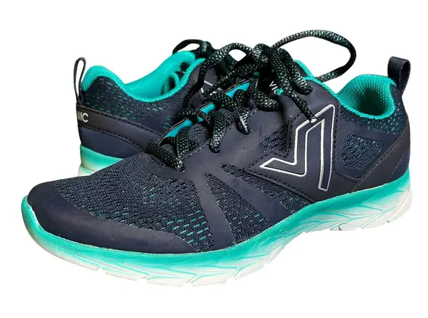 Vionic Women's Brisk Miles Blue Teal Two-Toned Lace Up Sneakers Shoes 5 New