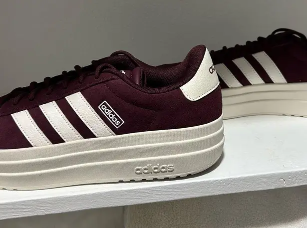 Adidas  Maroon white VL Court Bold. Size 10.BNIB.