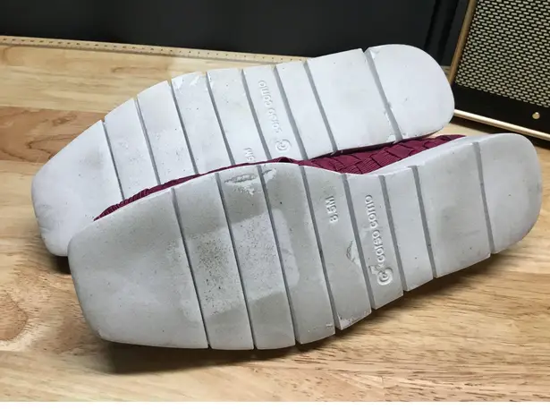 Corso Como Illana Woven Elastic Wedge Slip-Ons Women's 8.5M Burgundy Comfort