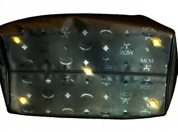 MCM VINTAGE Black Visetos Boston Top Handle Hand Bag MADE IN GERMANY