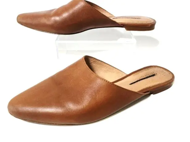 Madewell  Remi Flat English Saddle Tan Flat Mules, sz 6