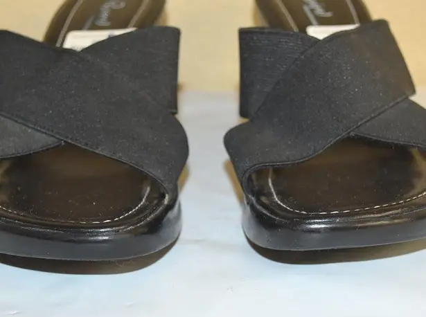 Preview International WOMEN'S LEATHER WEDGE SLIP ONS, 3" HEEL, SIZE 9M, EUC!