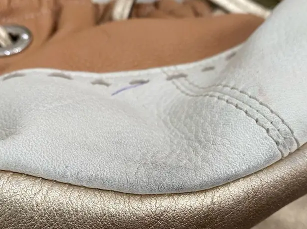 B Makowsky B. MAKOWSKY Tan Beige Gold Leather Slouchy Double Handle Shoulder Bag