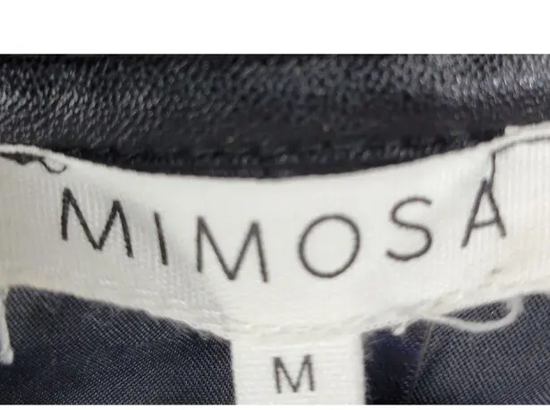 Mimosa Womens Jacket Size M Black PU Leather Quiltted Oversized Patch Pockets Size M