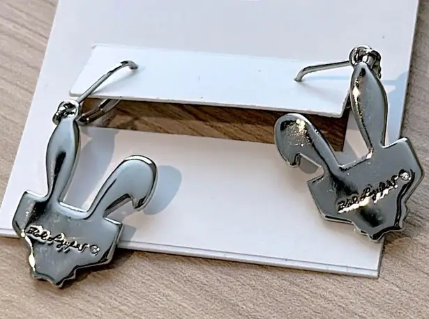 Karl Lagerfeld White , Pink and Silver Choupette Bunny Drop Earrings NWT