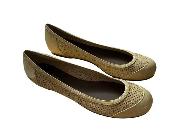 Bottega Veneta Prairie Gold Ballet Flats Size 39.5 Leather Yellow Lasercut Italy