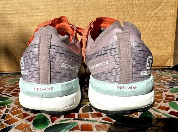 Salomon Sonic 3 Accelerate Road Running Shoes Lightweight Gray Orange 7