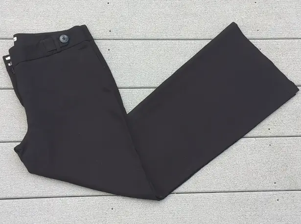 Dalia Collection Pinstripe Flare Dress Pants wiih Button Detail on Waist Black Size 10