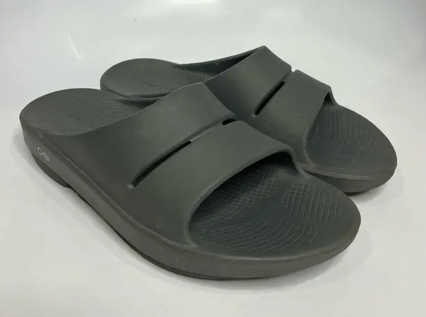 Oofos OOahh slides sandals in slate gray unisex sizing comfort shoes recovery Size 10