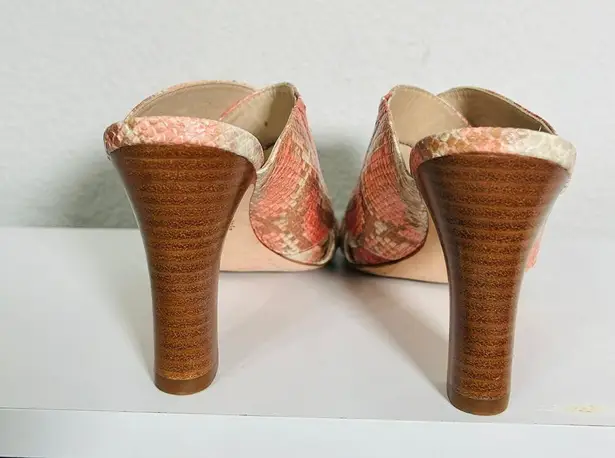 Johnston & Murphy Carrie Black Leather Slide Sandals Mule Heels Size 7.5