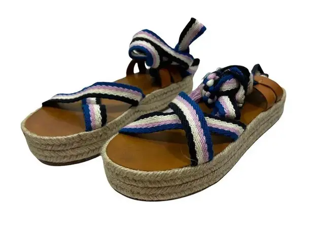 Isabel Marant Woven Wrap Strap Espadrille Sandals size 8