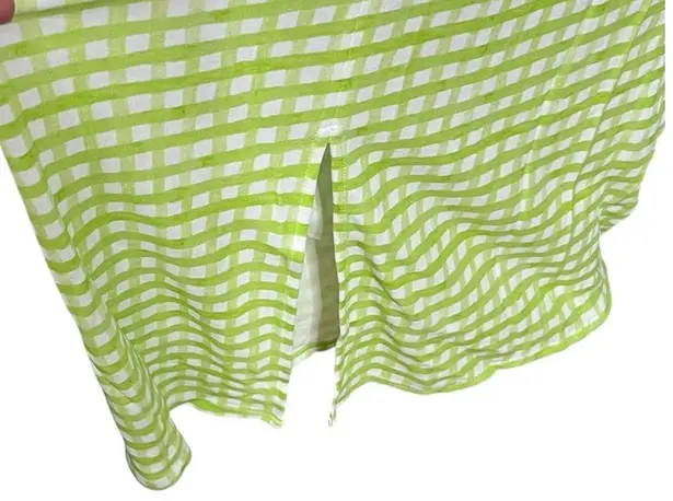 Jacquemus Nodi Gingham Cutout Midi Dress Size 2 Light Green Stretch