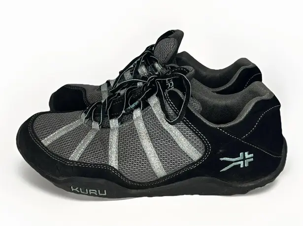 KURU Womens Sneakers Sz 11.5 Gray Black Teal Mesh Comfort Walking Athletic Shoe