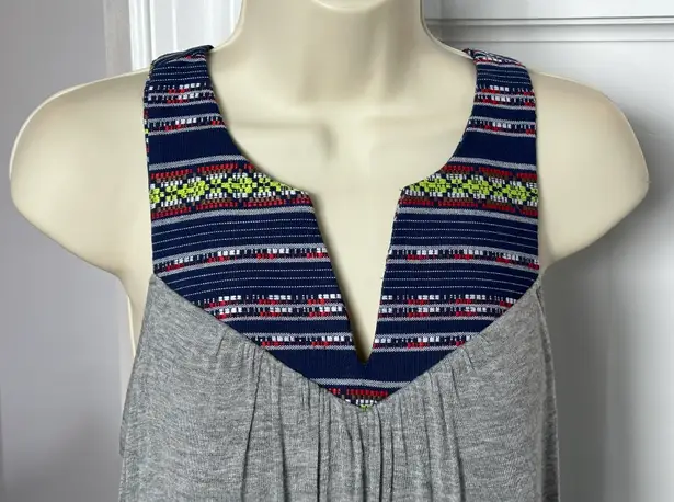 Pinkblush Sz S Cute Casual Sleeveless Dress Gray W Denim Type Trim