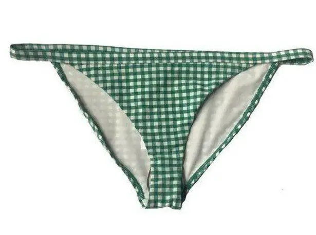 Topshop  Gingham Bikini Bottoms Green White Size 8 NWT Checkered Swim Bottoms