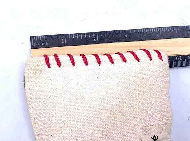 Chloé Parfum Canvas Coin Purse Makeup Case Gold Charm Red Stitching Chic Travel