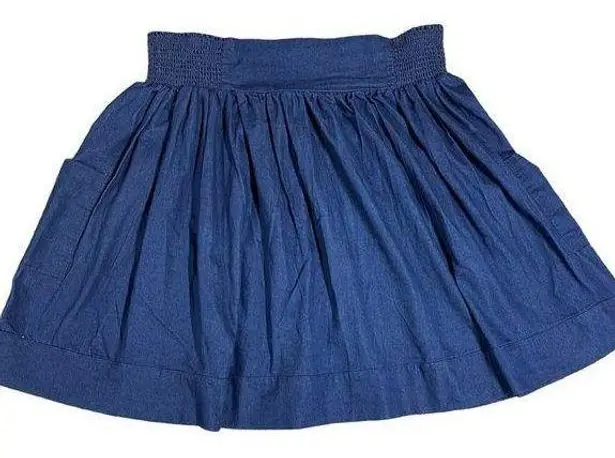 Gold Flava Women Super Plus 30 Denim Skirt Flare Side Pockets Pull On Stretch Size undefined