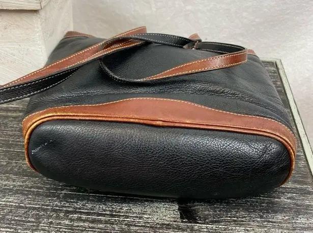 Bally Vintage Leather Black & Brown Two Tone Bucket Shoulder Handbag