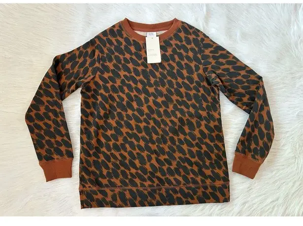 Stars Above Animal Leopard Print Soft Fleece Sweatshirt - Dark Brown Size XS