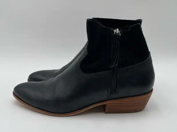 Frye and Co. Women's 10 Black Suede & Leather Rubie Zip Ankle Boots Western