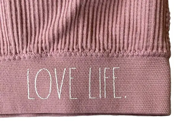 Rae Dunn Love Life women's XL dusty rose padded sports bra adjustable straps