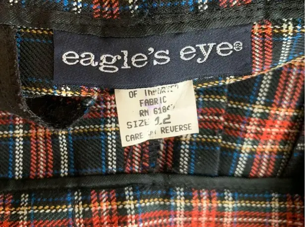 Eagles Eye Vintage Hi Rise Red Black Plaid Golf Shorts Size 12