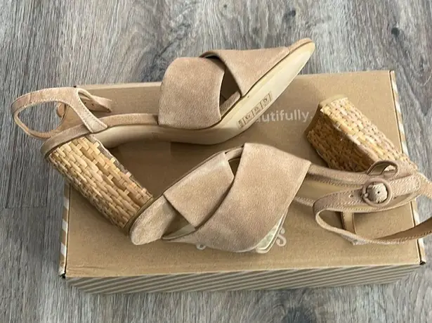 Soludos Olivia Leather Heels in Desert Size 9